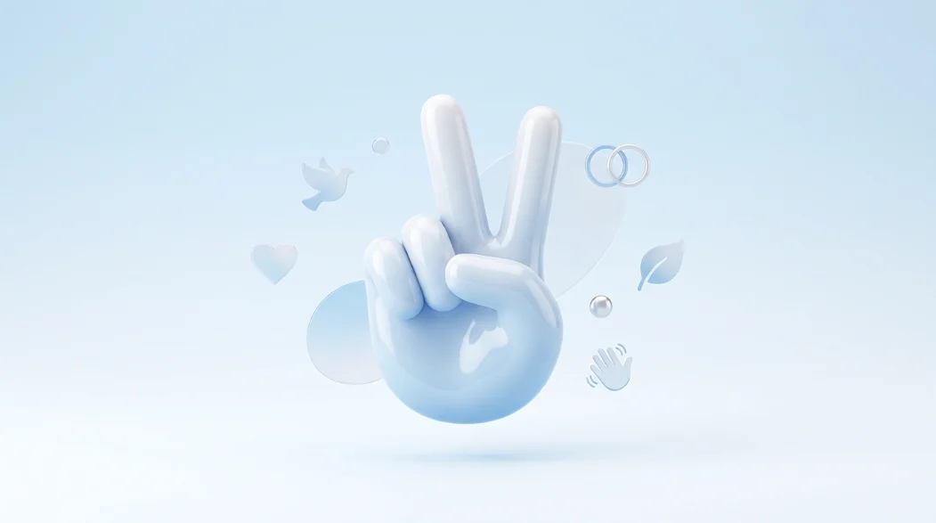 peace sign emoji